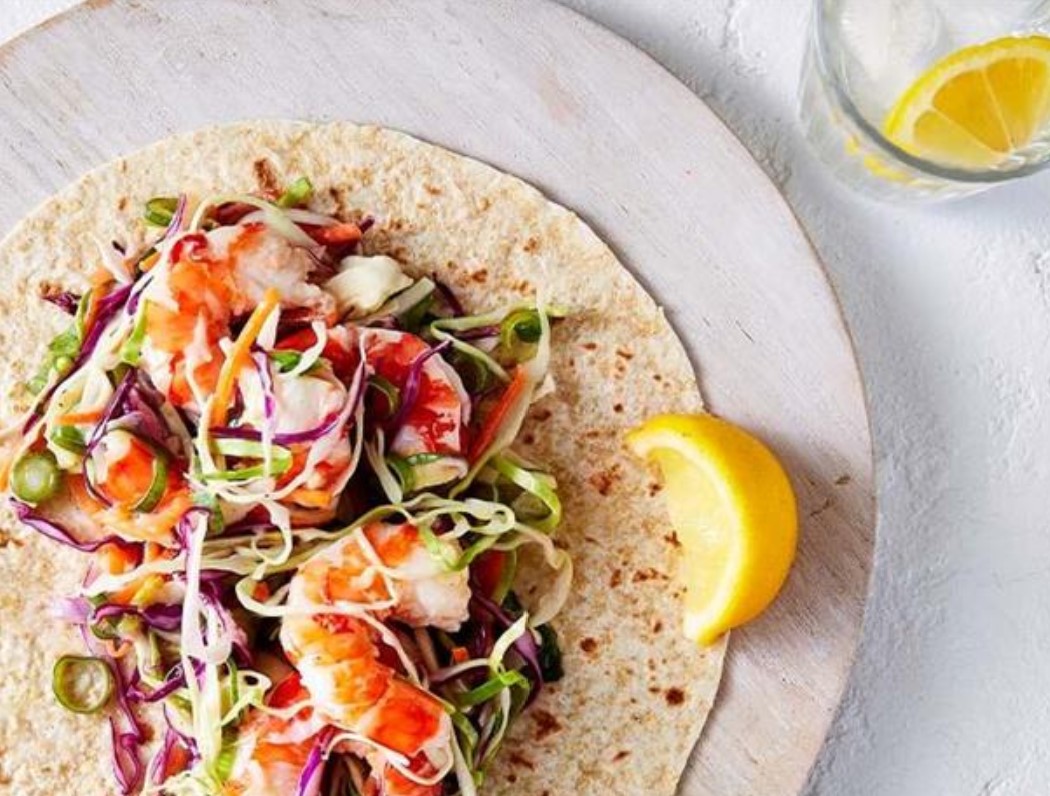 Shrimp salad wrap