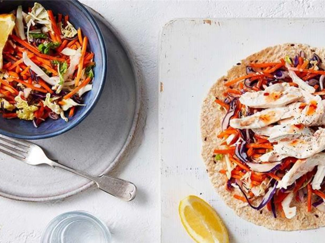 Sweet chili chicken & coleslaw wrap