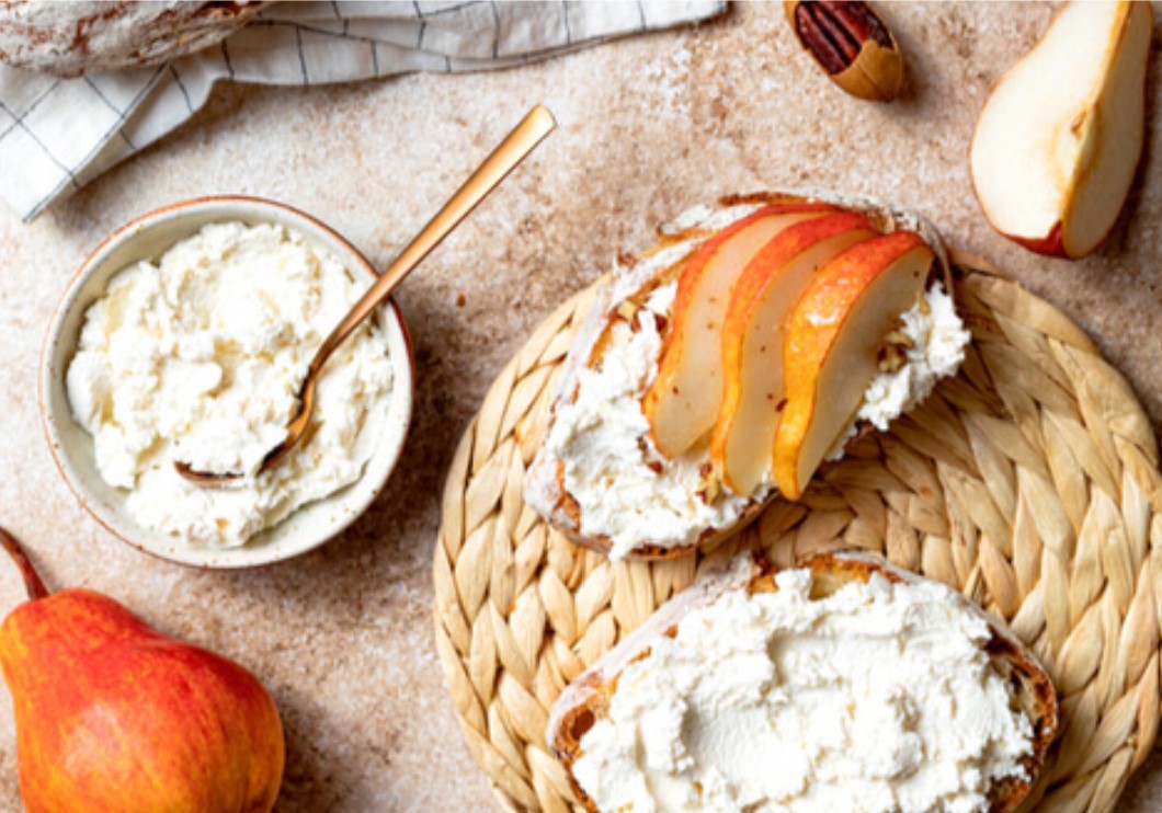 French toast with pear & ricotta