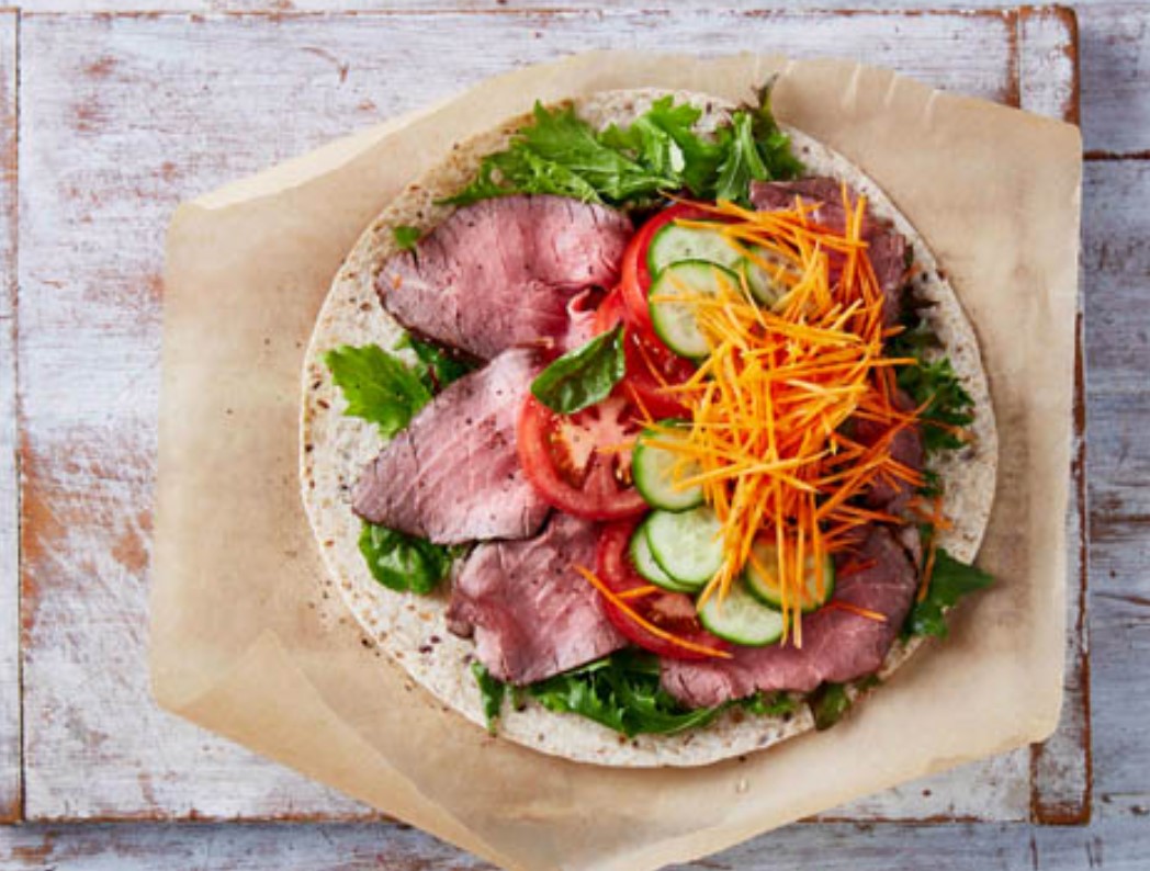 Roast beef & mustard wrap